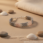 Load image into Gallery viewer, 925 Silver Pearl &amp; Rose Quartz Bracelet for Women | Gift

