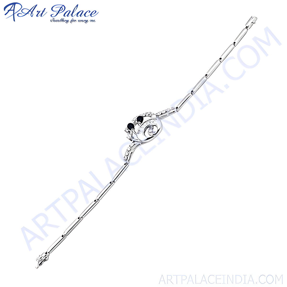 925 sterling silver bracelet with sparkling cubic zirconia stones, delicate chain design for women