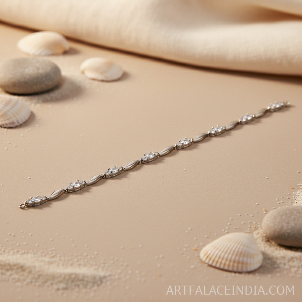 Silver Cubic Zirconia Bracelet for Women | Party Wear Gift