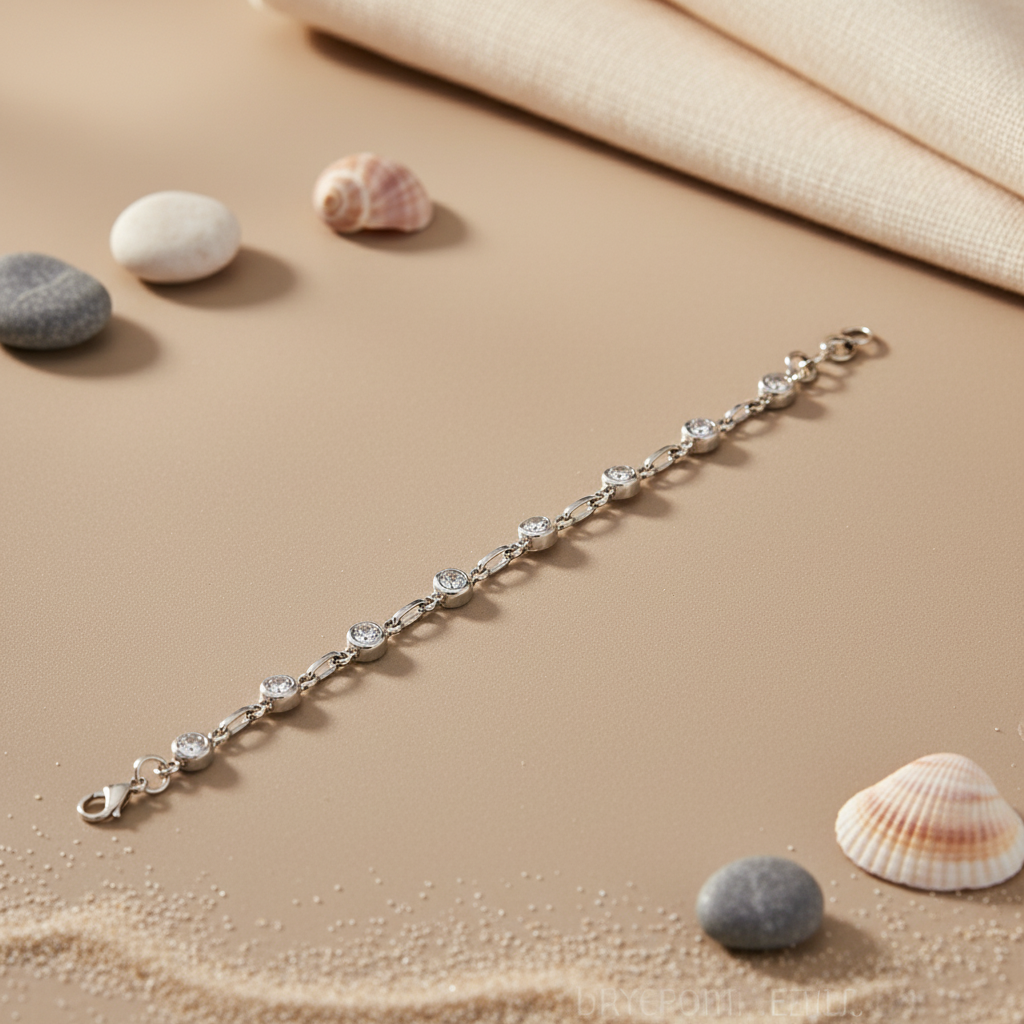 Silver Cubic Zirconia Bracelet for Women | Party Jewelry