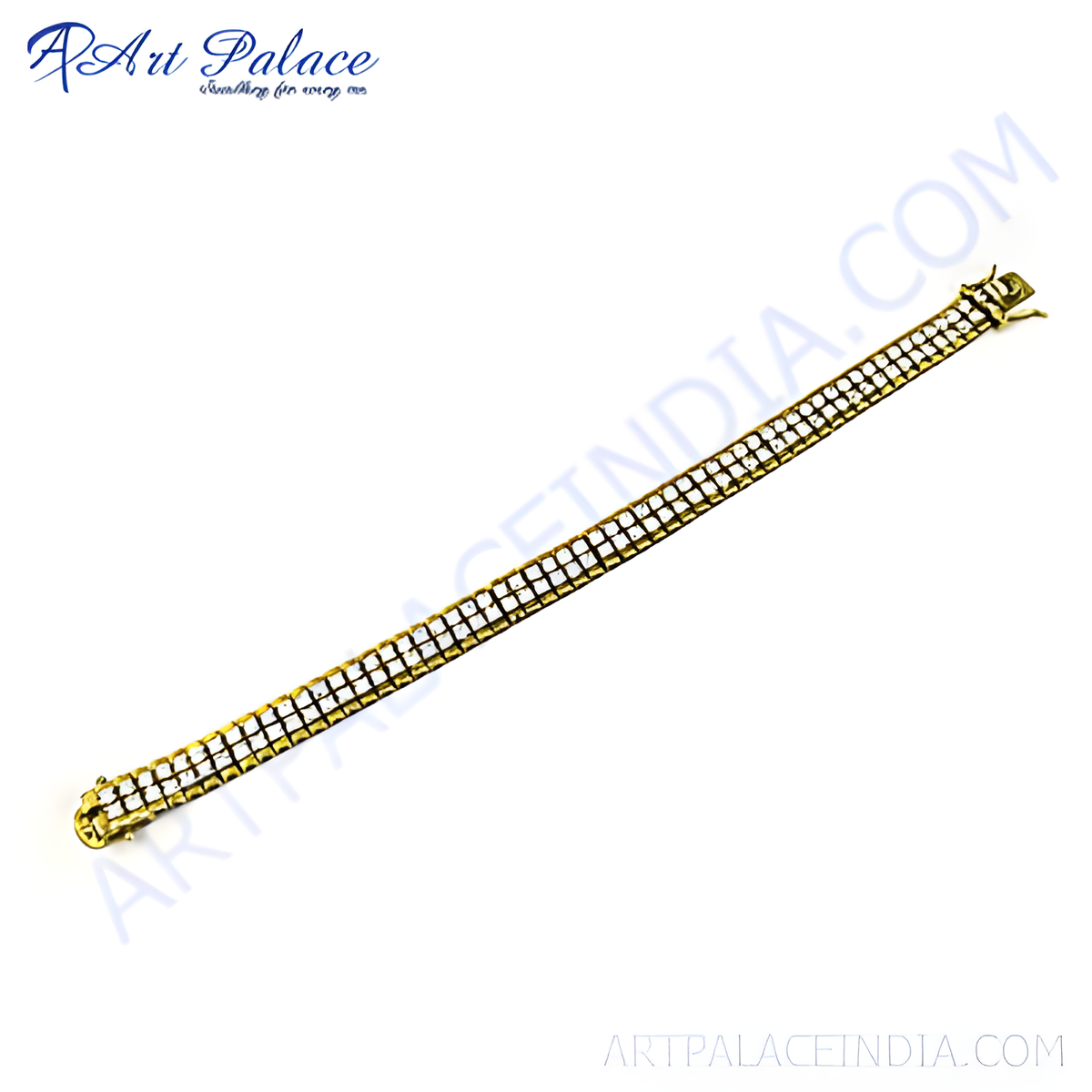 Gold plating chain bracelet with sparkling crystals for women, a perfect jewelry gift