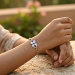 Load image into Gallery viewer, Silver Ruby Bracelet | Heart Gemstone Bracelet for Women
