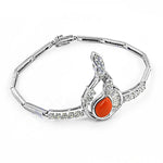 Load image into Gallery viewer, Silver Coral &amp; Diamond Bracelet for Women | Fine Jewelry
