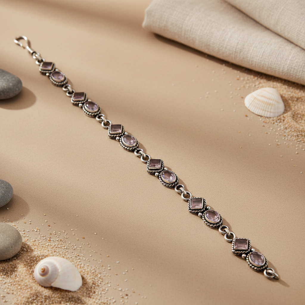 925 Silver Amethyst Bracelet for Women | Sterling Silver Jewelry