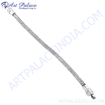 Load image into Gallery viewer, Sterling silver braided anklet for women, featuring a secure clasp and classic design
