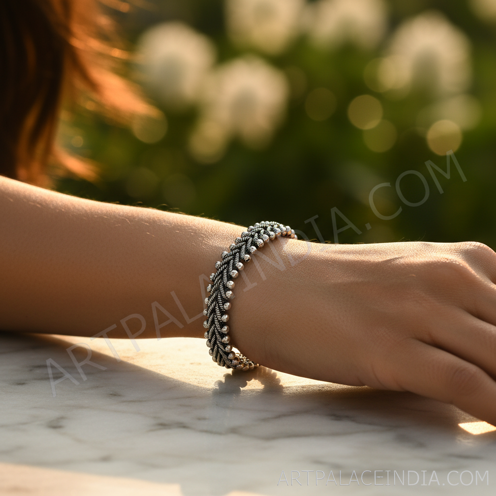 925 Silver Braided Anklet for Women | Daily Wear Jewelry