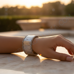 Load image into Gallery viewer, Silver Rectangular Link Bracelet | Art Deco Design for Women
