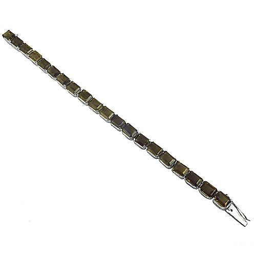 Silver Emerald Cut Bracelet for Women | Party Wear Gift