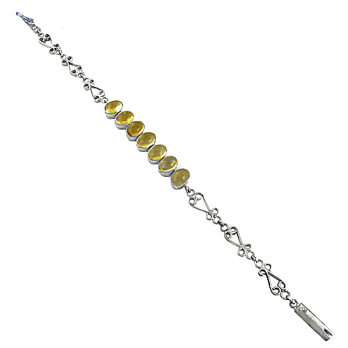 925 Silver Bracelet with Yellow Gemstones for Women | Gift