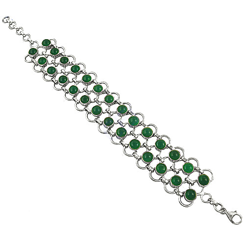 Silver Green Stone Bracelet for Women | Daily Wear Jewelry