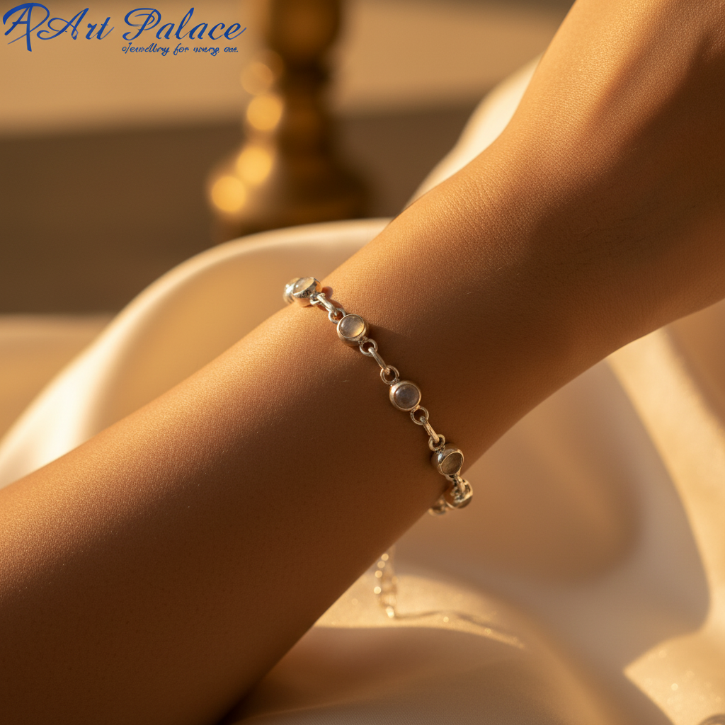 Silver lapis lazuli bracelet for women | gemstone jewelry