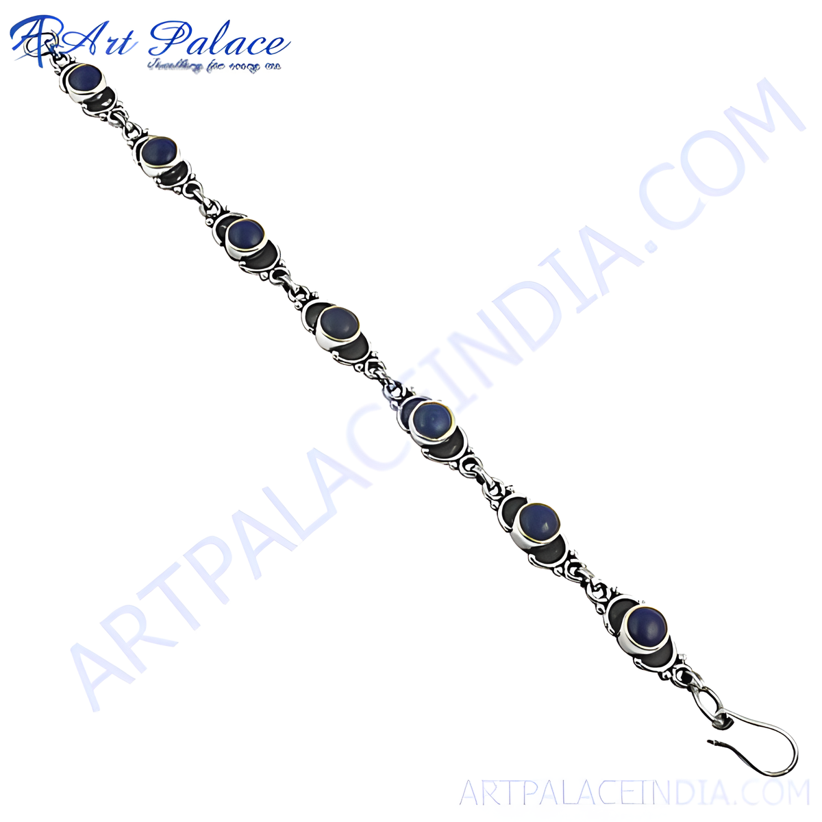 Sterling silver bracelet featuring blue gemstones, a beautiful and elegant piece for women