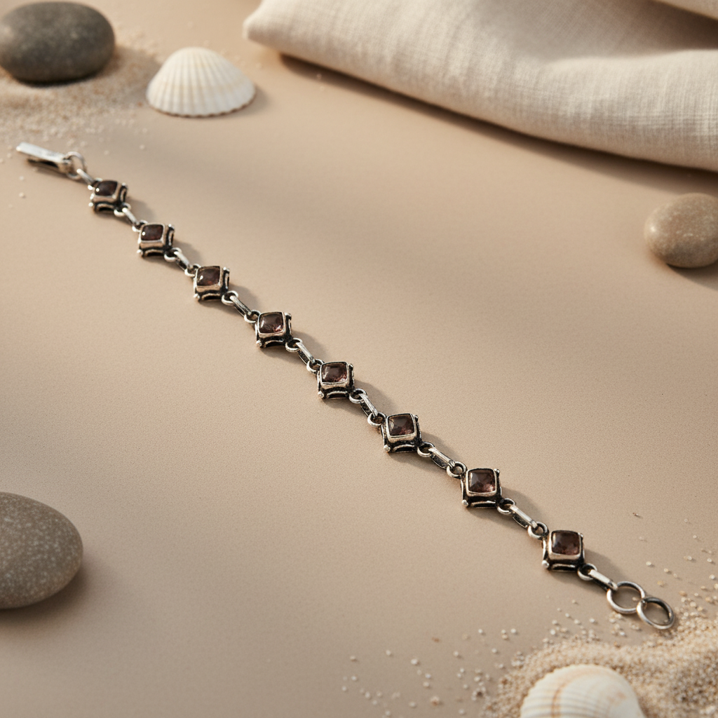 Smoky Quartz Sterling Silver Bracelet for Women | Gift
