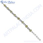 Load image into Gallery viewer, Sterling silver bracelet featuring green gemstones, perfect for women's fashion jewelry and daily wear
