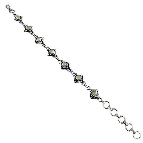 925 Silver Green Gemstone Bracelet for Women | Daily Wear Jewelry