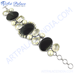 Load image into Gallery viewer, 925 silver bracelet featuring onyx and citrine gemstones, ideal for women's fashion and gifting.
