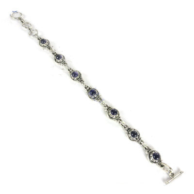 925 Silver Blue Gemstone Bracelet for Women | Gift Jewelry
