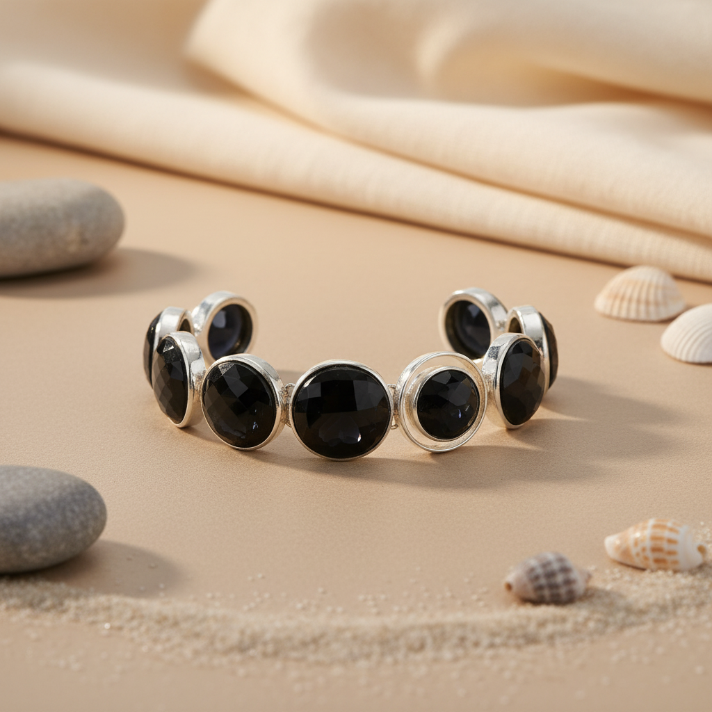 925 Silver Onyx Bracelet for Women | Statement Jewelry