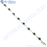 Load image into Gallery viewer, Sterling silver bracelet featuring black square gemstones, perfect for women's fashion jewelry.
