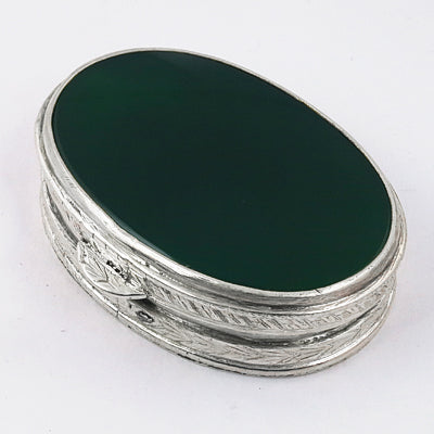 925 Silver Pill Box with Green Onyx Stone | Gift for Her