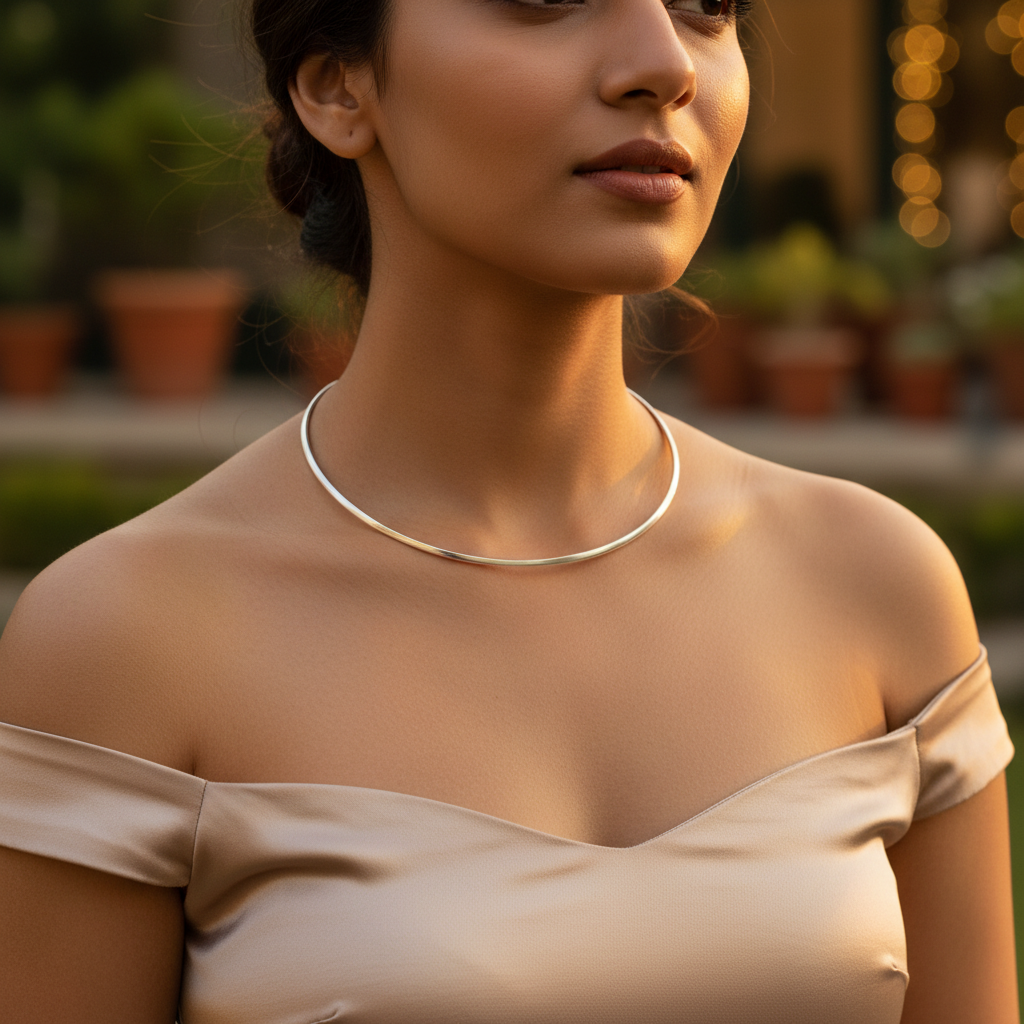 Silver Collar Necklace for Women | Minimalist Jewelry