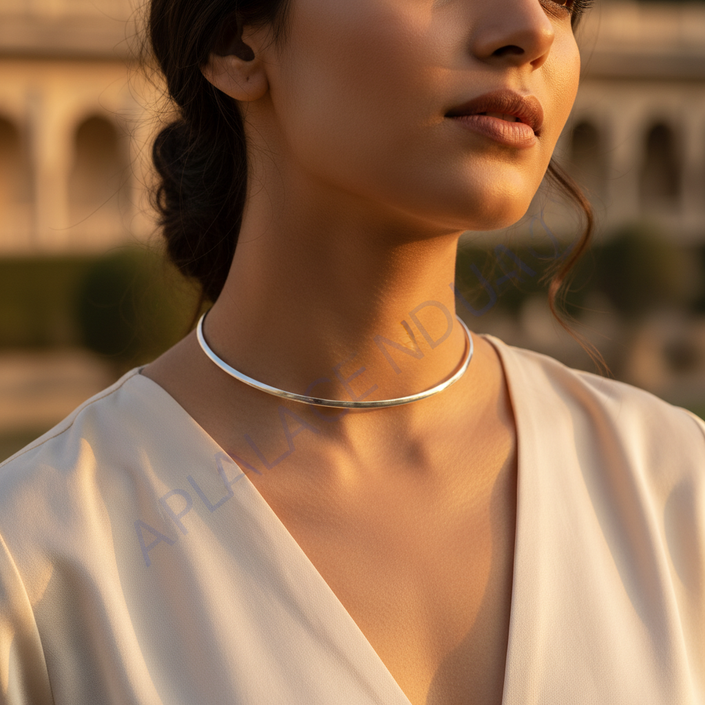 Silver collar necklace for women | minimalist jewelry