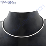 Load image into Gallery viewer, A sleek silver choker necklace made of 925 sterling silver, displayed against a black mannequin.
