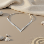 Load image into Gallery viewer, Silver V-Shaped Collar Necklace for Women | Fashion Jewelry
