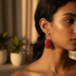 Load image into Gallery viewer, Silver Red Stone Drop Earrings | Women&#39;s Jewelry Gift
