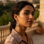 Load image into Gallery viewer, Silver Teardrop Earrings with Gemstone | Dangle Earrings for Women
