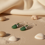 Load image into Gallery viewer, 925 Silver Green Stone Drop Earrings | Women's Jewelry Gift
