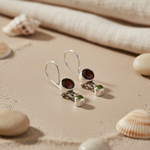 Load image into Gallery viewer, 925 Silver Garnet &amp; Peridot Drop Earrings for Women | Gift
