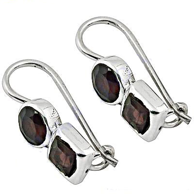 925 Silver Garnet Drop Earrings for Women | Gemstone Jewelry