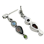 Load image into Gallery viewer, 925 Silver Moonstone &amp; Peridot Drop Earrings for Women
