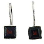 Load image into Gallery viewer, 925 Silver Square Garnet Earrings for Women | Gemstone Jewelry

