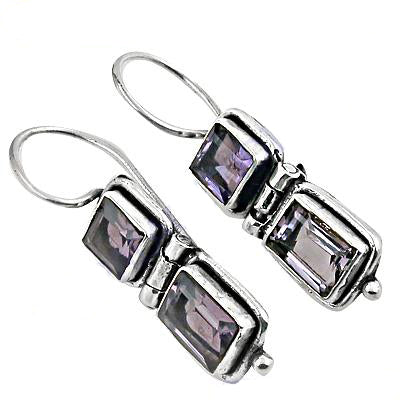 925 Silver Amethyst Drop Earrings for Women | Gemstone Jewelry