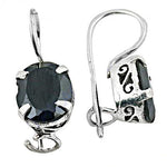 Load image into Gallery viewer, 925 Silver Black Sapphire Earrings | Women's Dangle Jewelry
