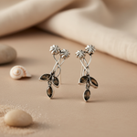 Load image into Gallery viewer, 925 Silver Smoky Quartz Flower Earrings for Women | Gift
