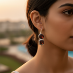 Load image into Gallery viewer, 925 Silver Garnet Drop Earrings for Women | Gemstone Jewelry
