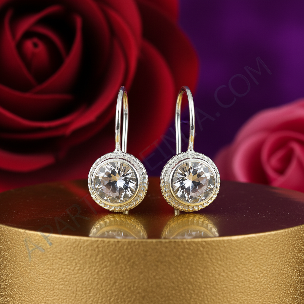 925 Silver White Topaz Drop Earrings for Women | Gift Jewelry