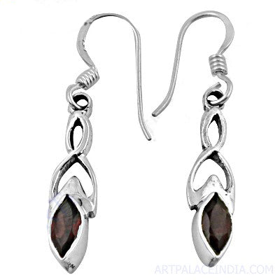 925 Silver Garnet Drop Earrings for Women | Daily Wear Jewelry