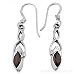 Load image into Gallery viewer, 925 Silver Garnet Drop Earrings for Women | Daily Wear Jewelry
