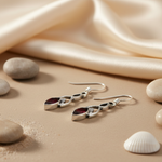 Load image into Gallery viewer, 925 Silver Garnet Drop Earrings for Women | Daily Wear Jewelry
