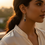 Load image into Gallery viewer, 925 Silver Amethyst &amp; Pearl Drop Earrings for Women
