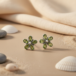 Load image into Gallery viewer, 925 Silver Peridot Flower Stud Earrings for Women | Gift
