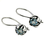 Load image into Gallery viewer, 925 Silver Blue Topaz Earrings | Flower Dangle Earrings for Women
