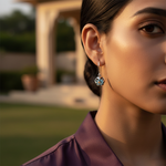 Load image into Gallery viewer, 925 Silver Blue Topaz Earrings | Flower Dangle Earrings for Women
