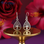 Load image into Gallery viewer, 925 Silver Tree of Life Earrings | Teardrop Dangle Earrings
