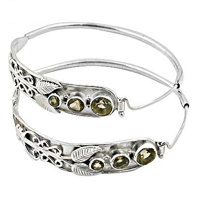 925 Silver Peridot Bangle Bracelet for Women | Gift Jewelry