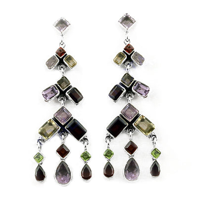 925 Silver Gemstone Dangle Earrings for Women | Statement Jewelry